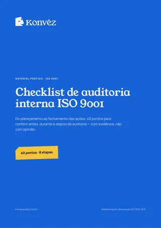 Capa do checklist de auditoria interna ISO 9001