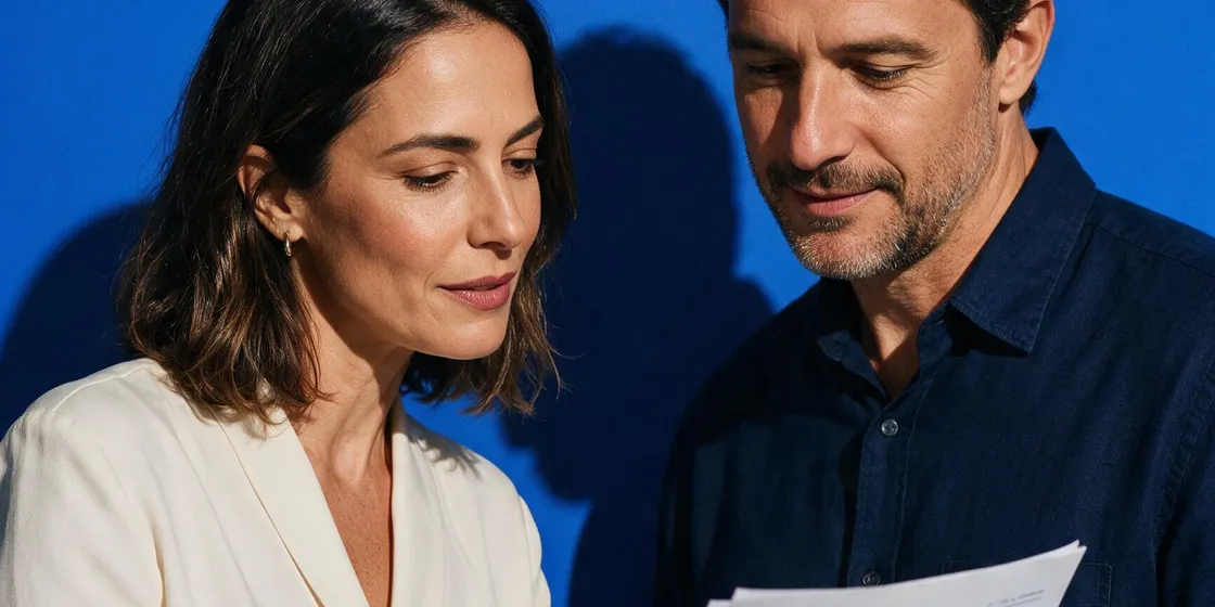 Profissionais revisando um documento do sistema de gestão da qualidade.