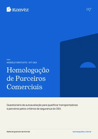 Capa do formulário de homologação de parceiros comerciais OEA