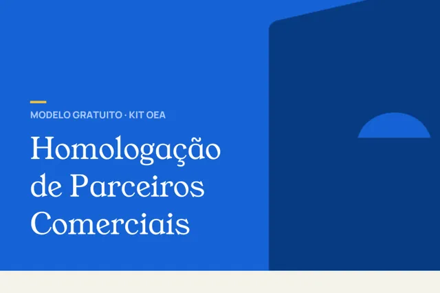 Capa do modelo gratuito Formulário de Homologação de Parceiros Comerciais do kit OEA da Konvéz.