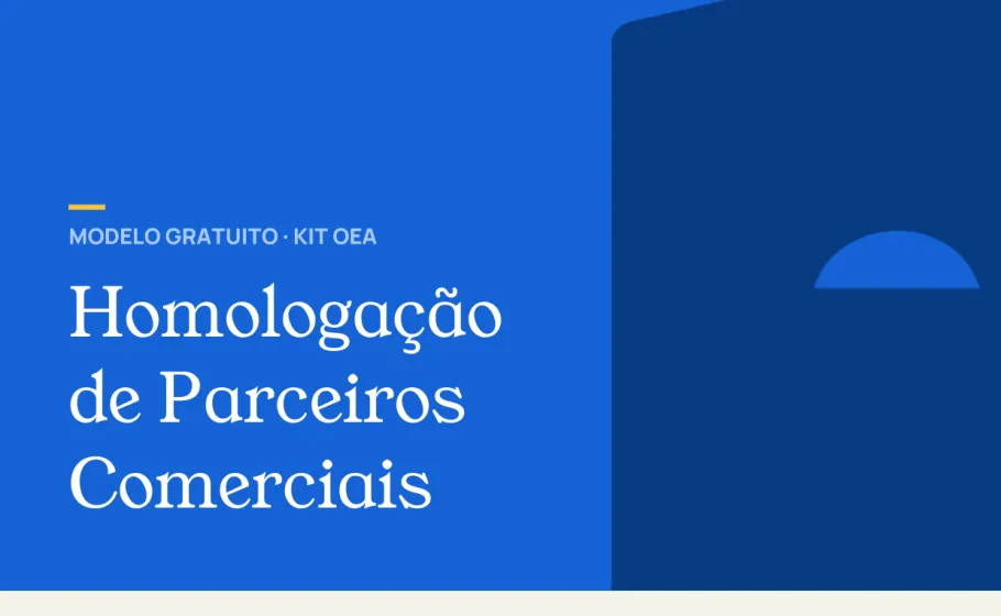 Capa do modelo gratuito Formulário de Homologação de Parceiros Comerciais do kit OEA da Konvéz.